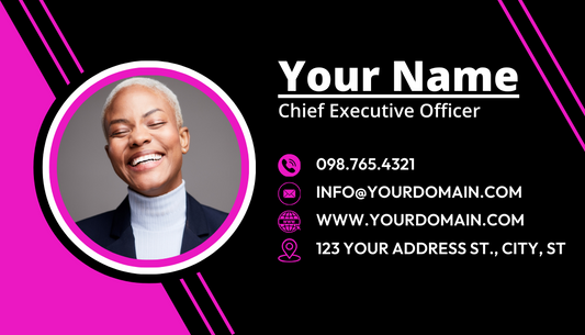 Pink & Black Business Card Template