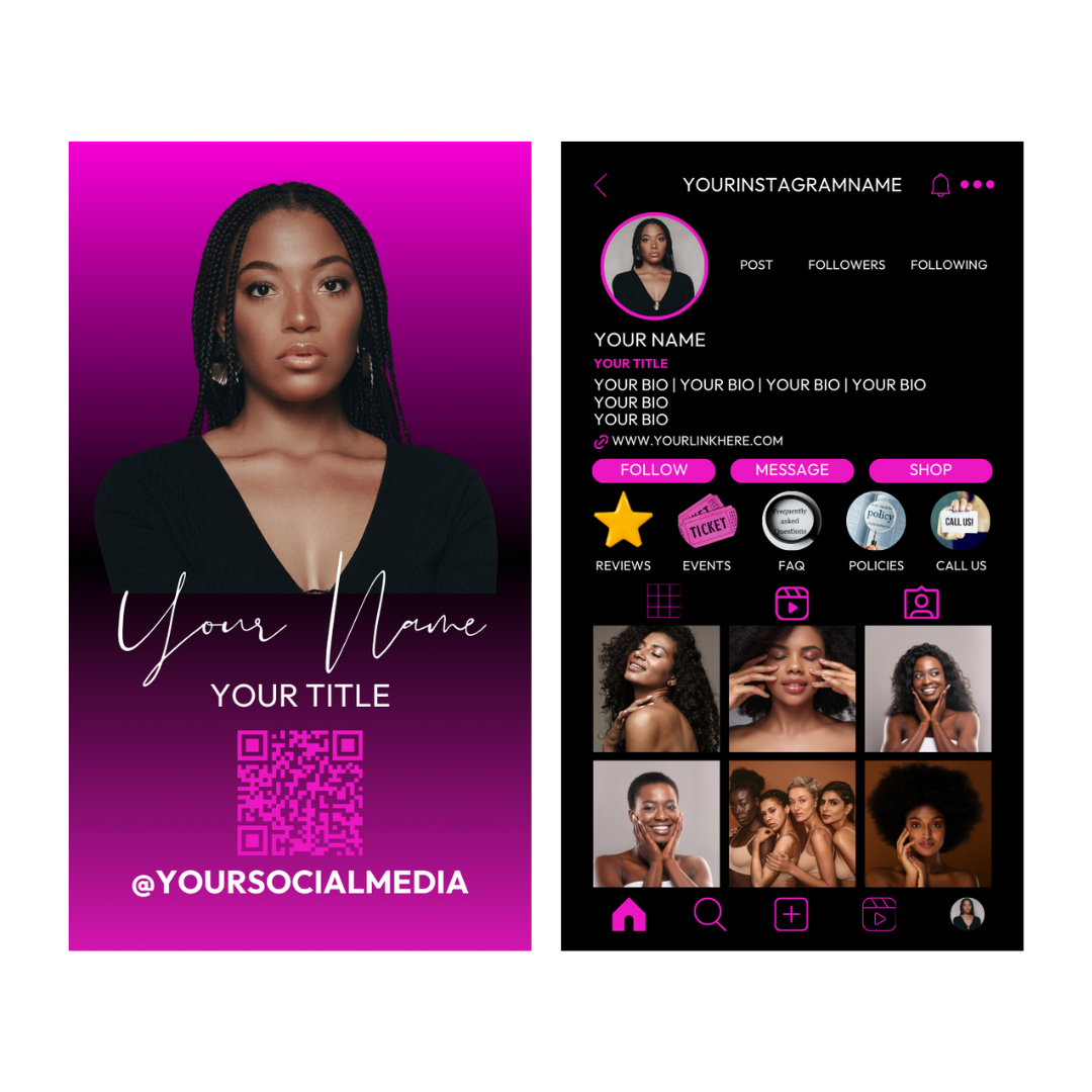 Instagram Business Card Template