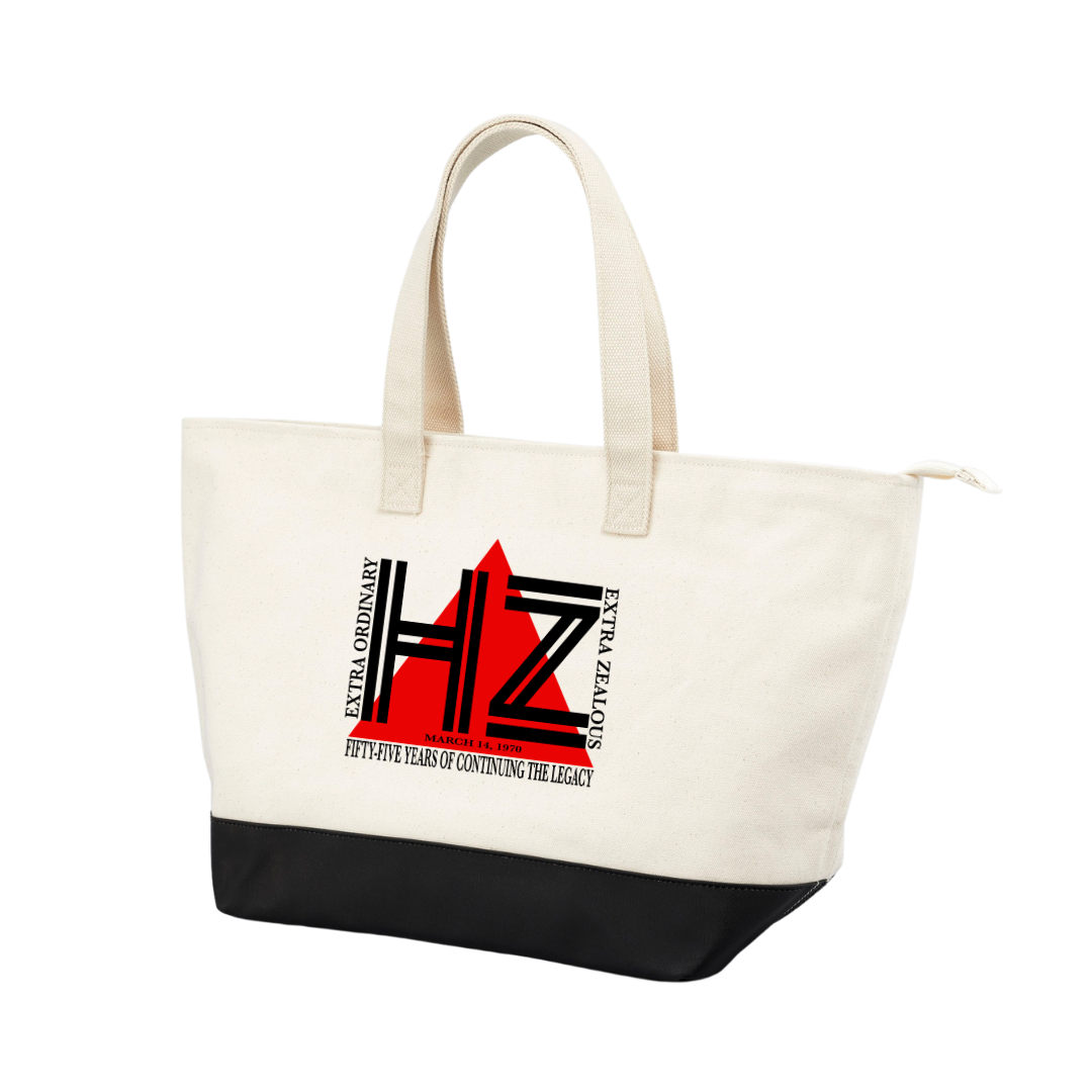CREAM & BLACK EXTRA ORDINARY, EXTRA ZEALOUS HZ TOTE BAG