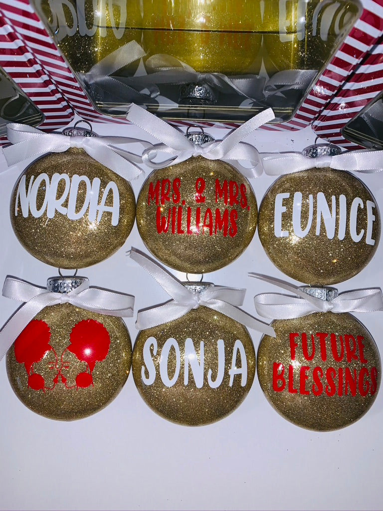 Custom Glitter Ornaments