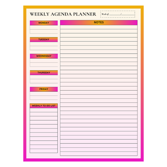 Gradient Weekly Agenda Planner Template