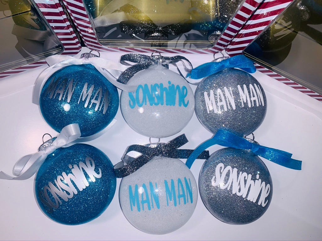 Custom Glitter Ornaments